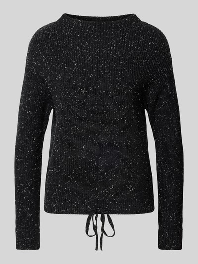 Jake*s Casual Sweter z dzianiny z prążkowanymi wykończeniami Czarny 2