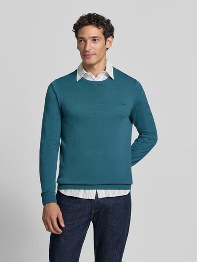 s.Oliver RED LABEL Regular Fit Pullover aus reiner Baumwolle Dunkelblau 4