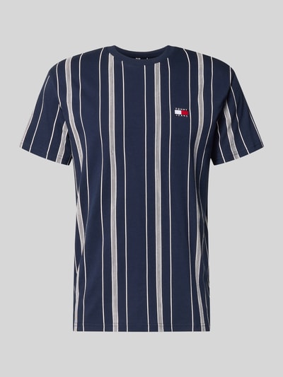 Produktfoto, Regular Fit T-Shirt aus reiner Baumwolle von Tommy Jeans, Optik:Allover-Muster, Label-Stitching-Applikation, Rundhals, Kurzarm