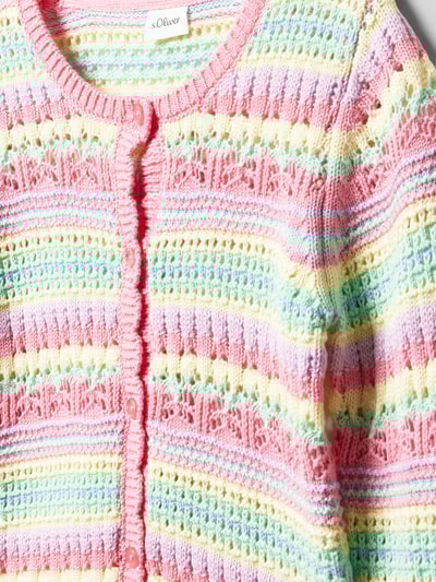 s.Oliver RED LABEL Regular Fit Strickjacke aus Baumwoll-Mix Pink 2