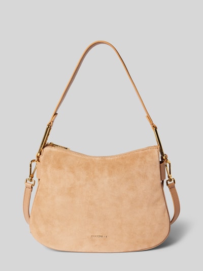 Coccinelle Handtas van leer met labeldetail, model 'MAGIE' Camel - 2