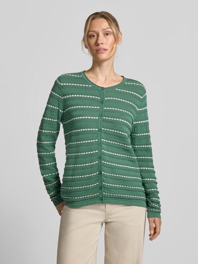Christian Berg Woman Regular fit jack van puur katoen in tricotlook Flessengroen - 4