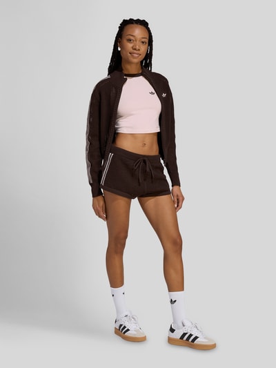 adidas Originals Bluza treningowa w fasonie krój slim fit o wyglądzie dzianiny model 'FIREBIRD' Czekoladowy 1