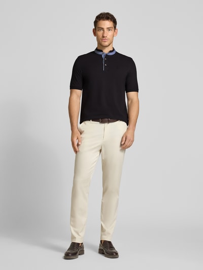 bugatti Regular Fit Poloshirt mit Stehkragen und Logo-Stitching Black 1