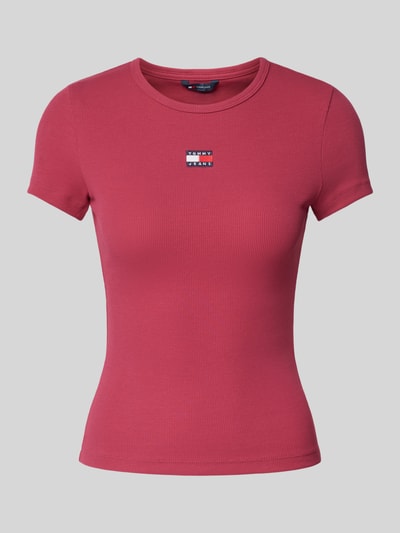 Tommy Jeans T-shirt met labelstitching Bordeaux - 2