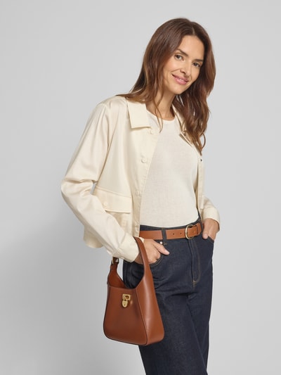 Lauren Ralph Lauren Lederen handtas met labelhanger, model 'TANNER' Cognac - 1