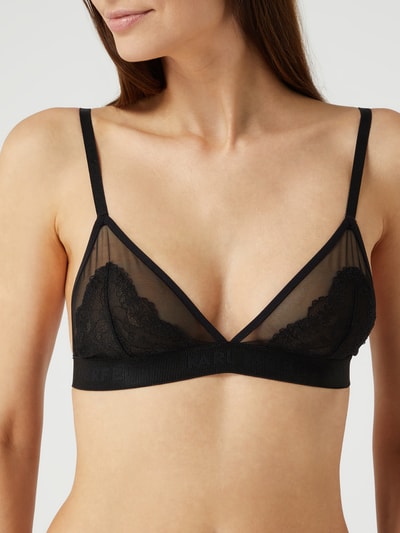 Karl Lagerfeld Triangel-BH aus Spitze  Schwarz 3