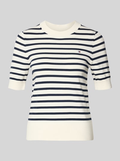 Tommy Hilfiger Sweter z dzianiny o kroju regular fit z mieszanki bawełny Écru 2