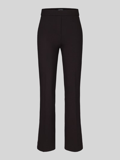 Stehmann Regular fit rechte broek van viscosemix model 'Editta' Chocoladebruin - 2