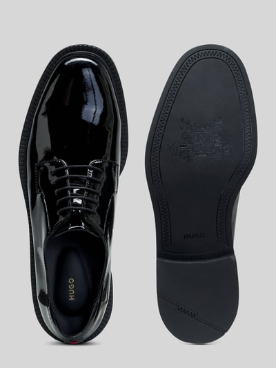 HUGO Schnürschuhe aus Rindsnappa mit Lackoptik Black 4