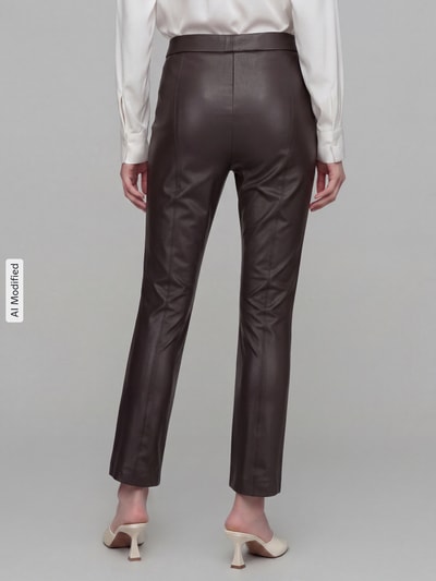 Raffaello Rossi Wide Leg Kunstlederhose aus Viskose-Mix Modell 'MACY' Dunkelbraun 4