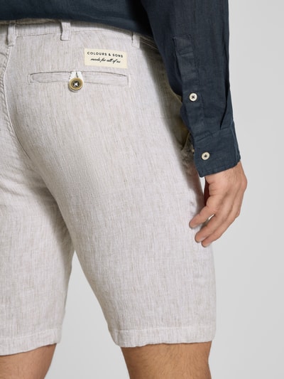 Colours & Sons Regular Fit Leinenshorts mit Gesäßtaschen Beige 3
