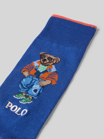 Produktfoto, Socken aus Baumwoll-Mix mit Polo Bear von Polo Ralph Lauren Underwear, Optik: Unifarben, Feinstrick, Stitching-Applikation, Label-Stitching, Bundabschluss: Elastisch