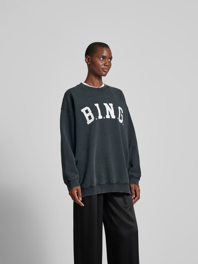 Anine Bing Oversized Sweatshirt mit Label-Print Dunkelgrau 4