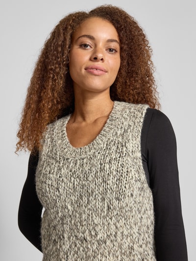 Marc O'Polo Denim Regular Fit Pullunder aus Schurwoll-Mix mit Alpaka-Anteil Gruen Melange 3