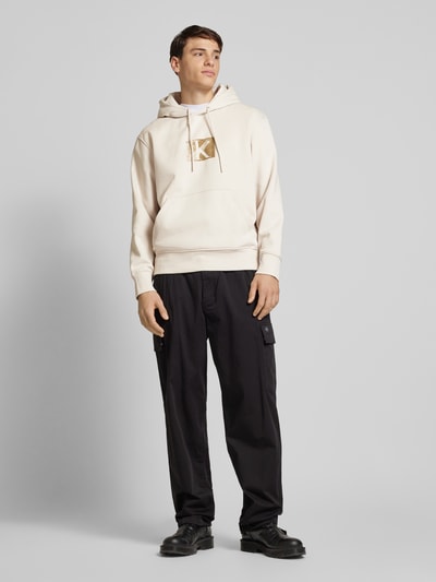 Calvin Klein Jeans Hoodie mit Label-Print Offwhite 1