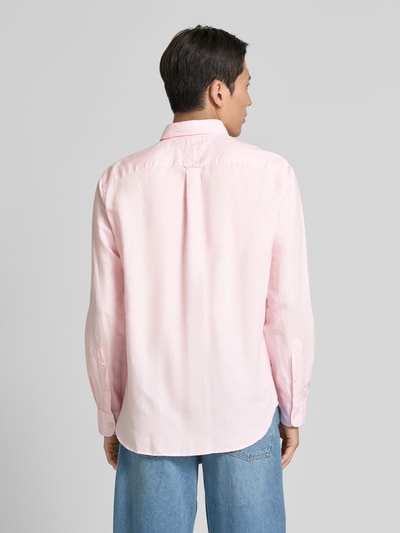 Tommy Hilfiger Regular Fit Freizeithemd aus Baumwoll-Leinen-Mix Rosa 5