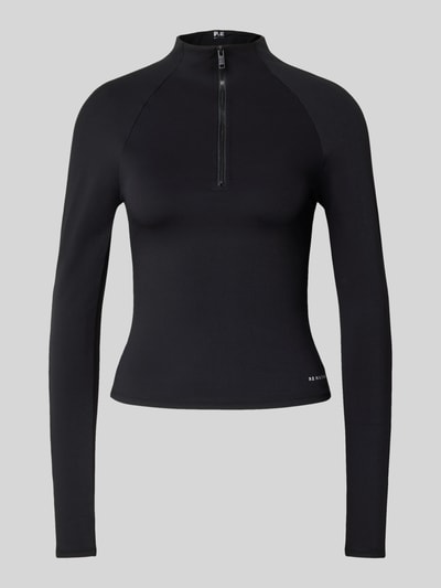 P.E Nation Shirt met lange mouwen, opstaande kraag en ritssluiting, model 'NIGHTFALL' Zwart - 2