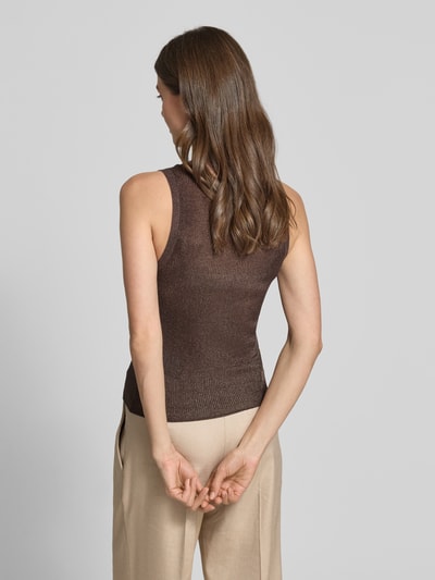 Gestuz Stricktop aus Viskose-Mix Modell 'Silvi' Dunkelbraun Melange 5