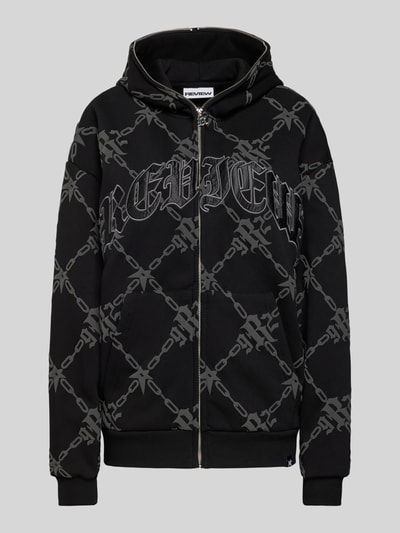 Review Sweatjacke mit Label-Patches Black 2