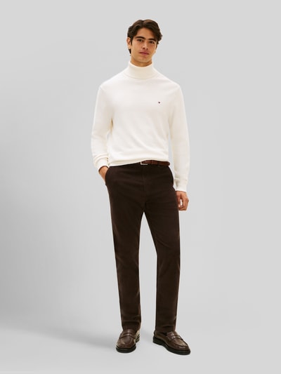 Tommy Hilfiger Regular Fit Rollkragenpullover aus Baumwoll-Kaschmir-Mix Offwhite 1