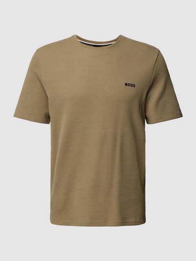 BOSS T-shirt met labelstitching Rietgroen - 2