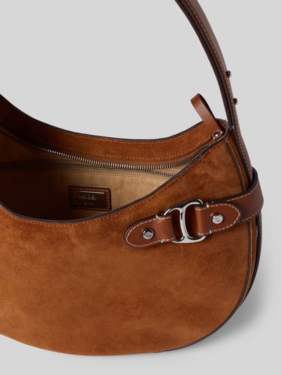 Lauren Ralph Lauren Handtas van echt runderleer met sierapplicatie Cognac - 5
