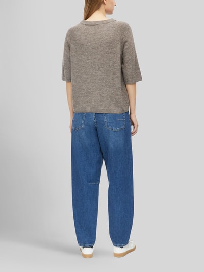 s.Oliver RED LABEL relaxed fit pullover met alpaca-aandeel Taupe gemêleerd - 5