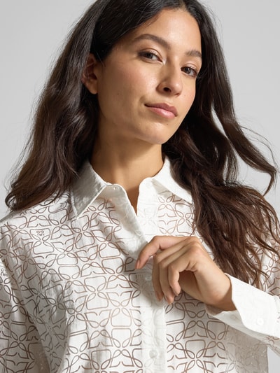 HUGO Oversized blouse van viscosemix, model 'THE OVERSIZE SHIRT' Wit - 3