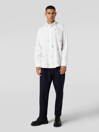 VETEMENTS Oversized Freizeithemd mit Allover-Muster Weiß 1
