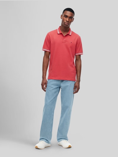 Tommy Jeans Regular Fit Poloshirt aus reiner Baumwolle Rot 1