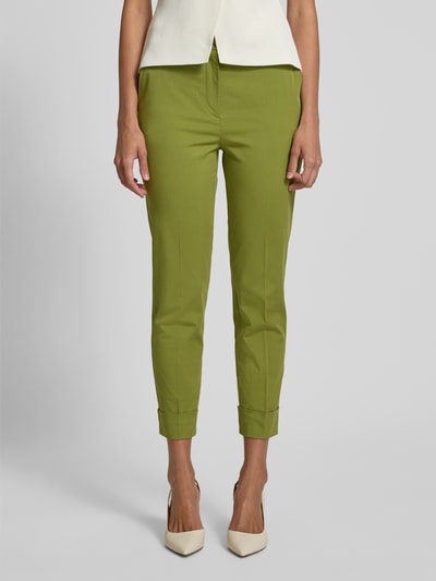 Marc Cain Spodnie o skróconym kroju regular fit z wpuszczanymi kieszeniami Zielony 4