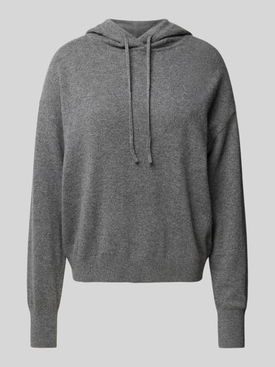 Jake*s Casual Hoodie aus reinem Kaschmir mit Kapuze Dunkelgrau Melange 2