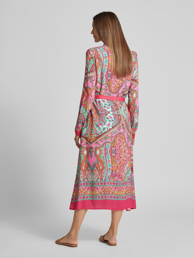 Emily Van den Bergh Hemdblusenkleid aus Viskose mit Paisley-Muster Pink 5