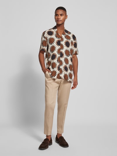 JOOP! Collection Slim fit bandplooibroek met riemlussen, model 'Lester' Beige - 1