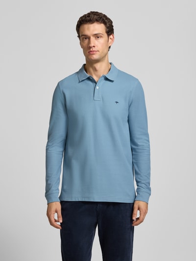 Fynch-Hatton Koszulka polo z długim rękawem o kroju regular fit z wyhaftowanym logo Jasnoniebieski 4