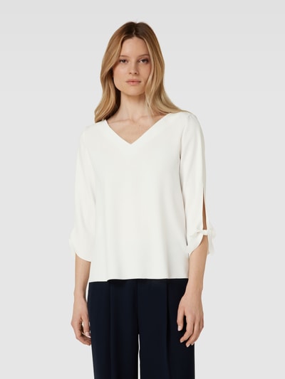 Esprit Blouse in effen design met 3/4-mouwen Offwhite - 4