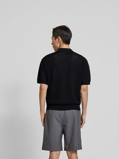 Filippa K Poloshirt mit Lochstickerei Black 5