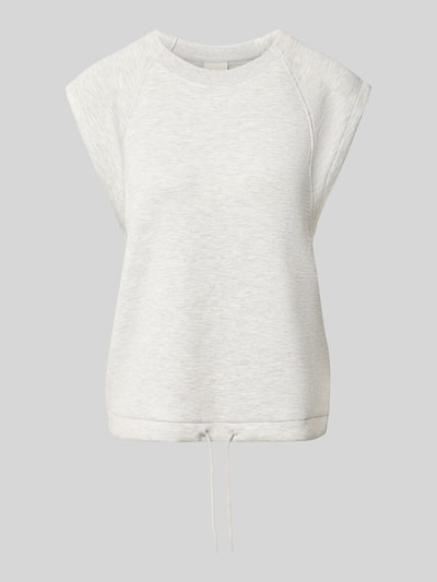 Produktfoto, Relaxed Fit Sweatshirt aus Viskose-Mix Modell 'Salome' von VARLEY, hellgrau meliert, Rundhalsausschnitt, Ärmel- und Saumdetails, Damen Sweatshirt, elastischer Stoff, Bund mit Tunnelzug