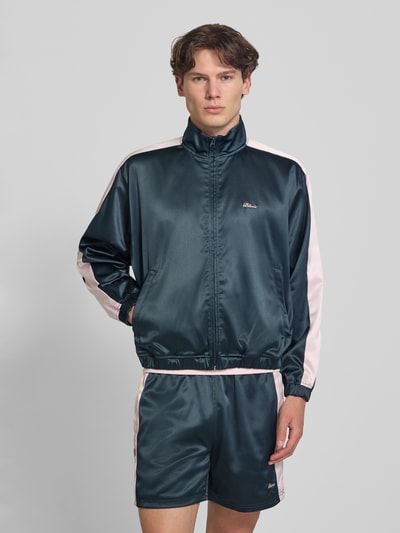 BLKVIS Schimmernde Trainingsjacke mit Label-Stitching Dunkelblau 4