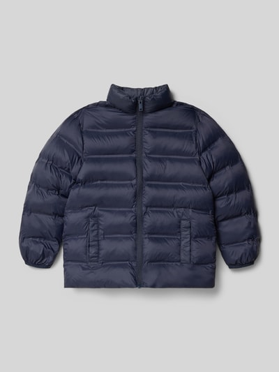 Produktfoto, Regular Fit Jacke in Stepp-Optik Modell 'UNICO' von Mango, dunkelblau, gefütterter Stehkragen, Reißverschluss, Kinderjacke