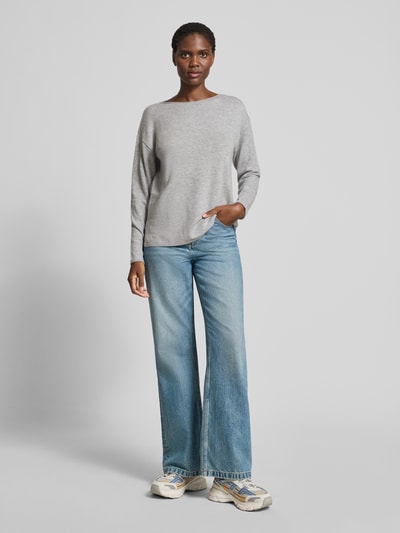 Brax Wollen pullover met kasjmier, model 'STYLE.LIZ' Middengrijs gemêleerd - 1