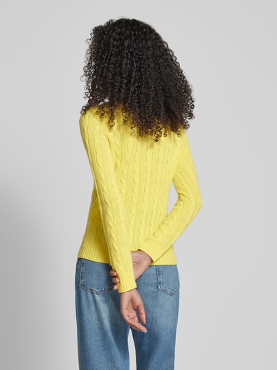 Polo Ralph Lauren Pullover mit Zopfmuster Modell 'JULIANNA' Gelb 5