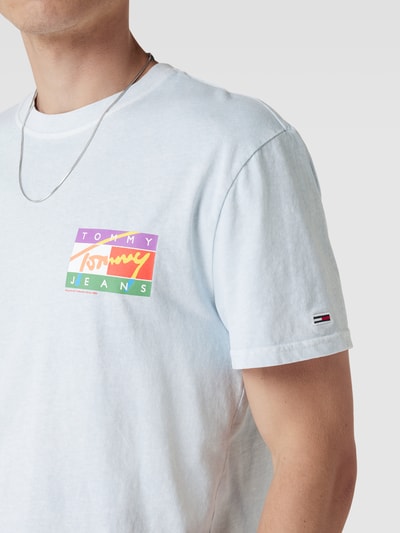 Tommy Jeans T-shirt z okrągłym dekoltem model ‘SIGNATURE POP’ Jasnoniebieski 3