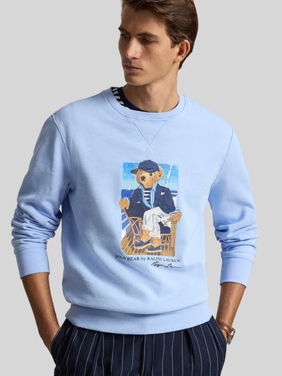 Polo Ralph Lauren bluza o kroju regular fit z nadruk polo bear Jasnoniebieski 4