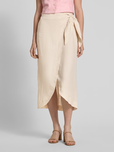 Mango Wickelrock aus Leinen Modell 'PAREO' Beige 4