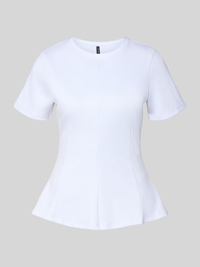 VERO MODA Shaped Fit T-Shirt mit Viskose-Anteil Modell 'ABBY' Weiss 2