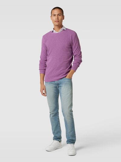 MCNEAL Gebreide pullover met ronde hals Fuchsia gemêleerd - 1