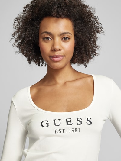 Guess Longsleeve mit Label-Print Modell 'CARRIE' Offwhite 3