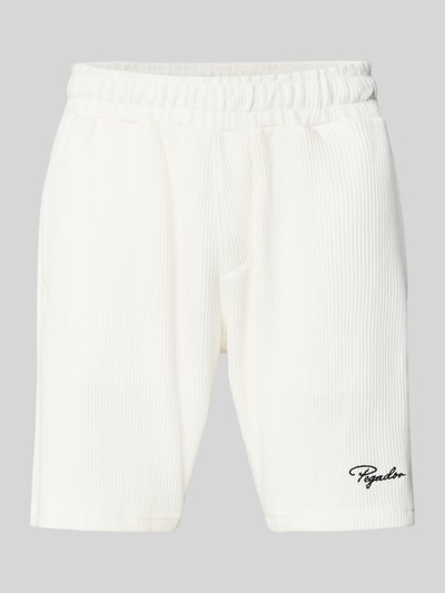 Pegador Shorts in Ripp-Optik mit Label-Stitching Modell 'SIGNAR' Offwhite 2
